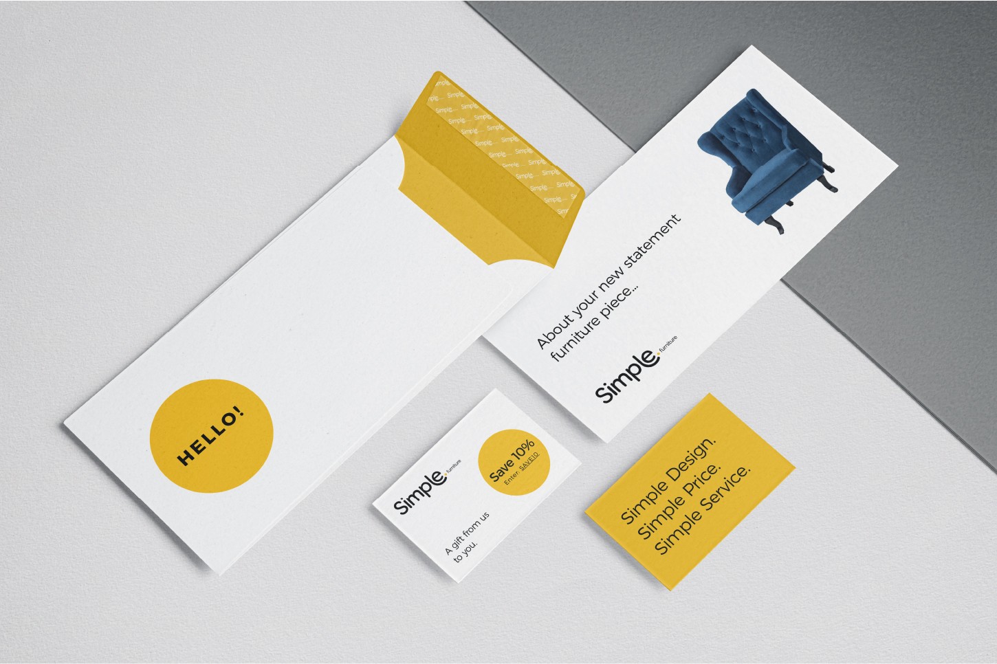 Simple.furniture branding on stationary | 300%