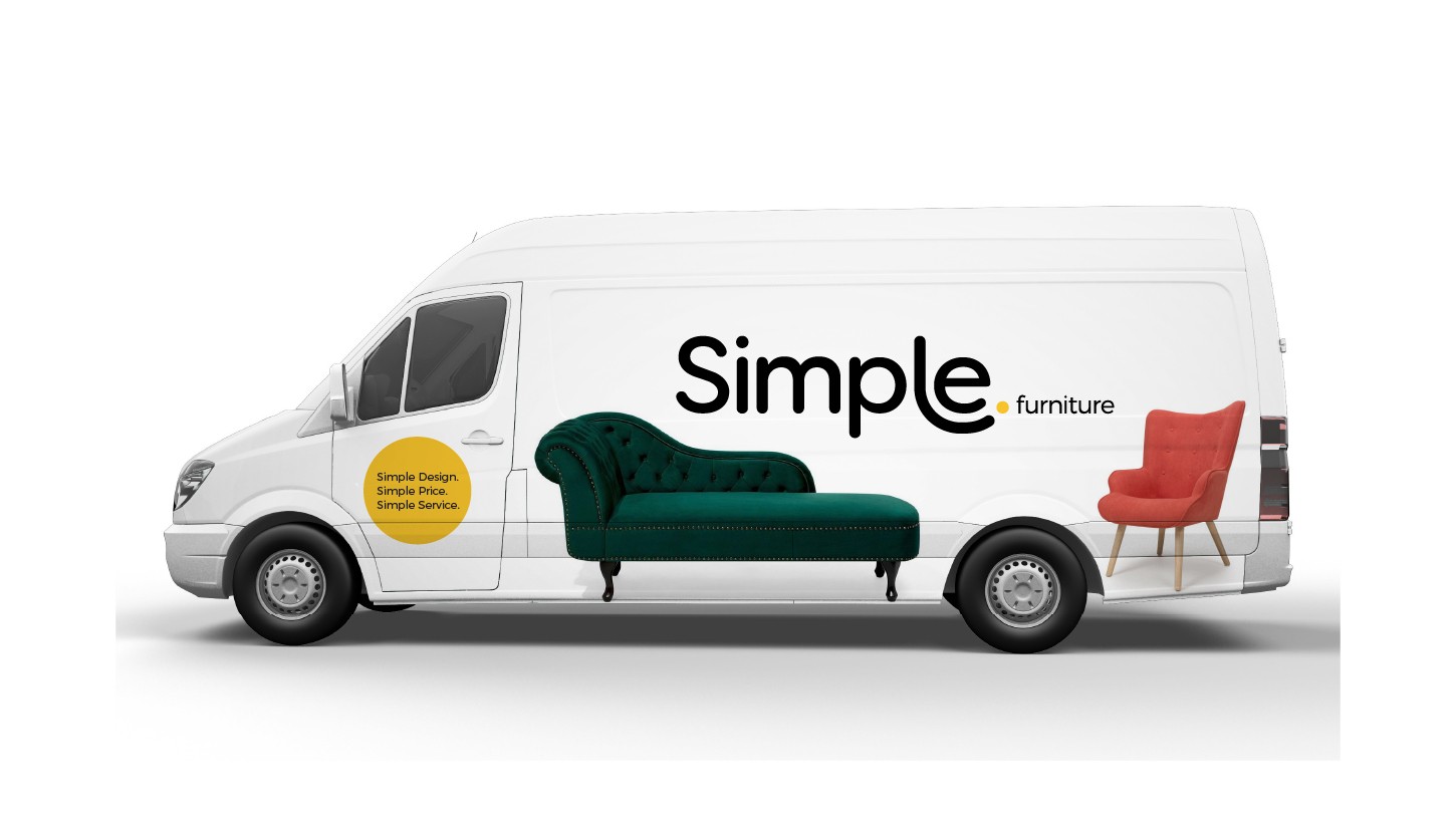 Simple.furniture rebranding on a delivery van | 300%