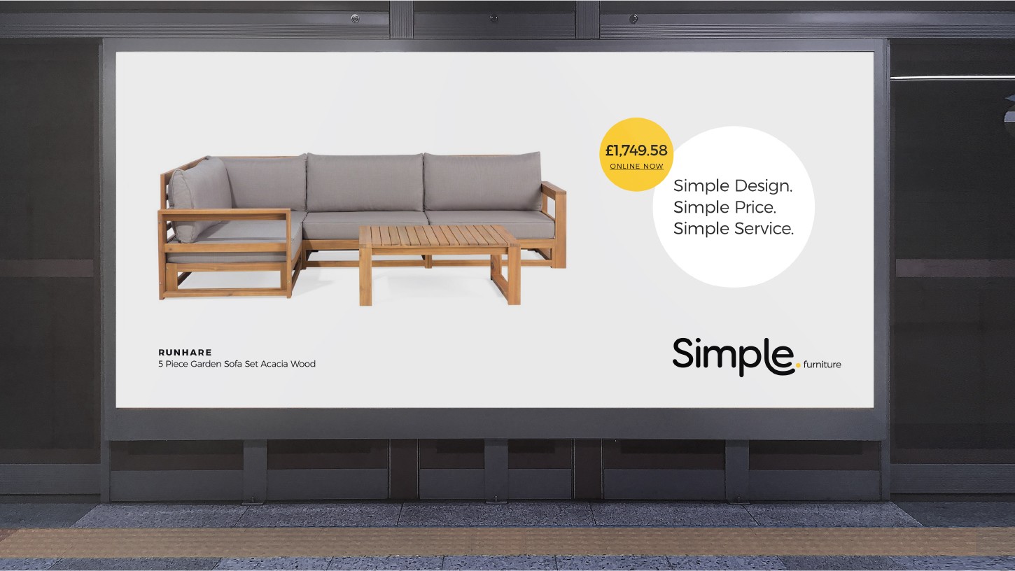 Simple.furniture branding on a billboard | 300%