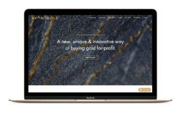 Avant.gold new website homepage redesign on a Macbook | 300%